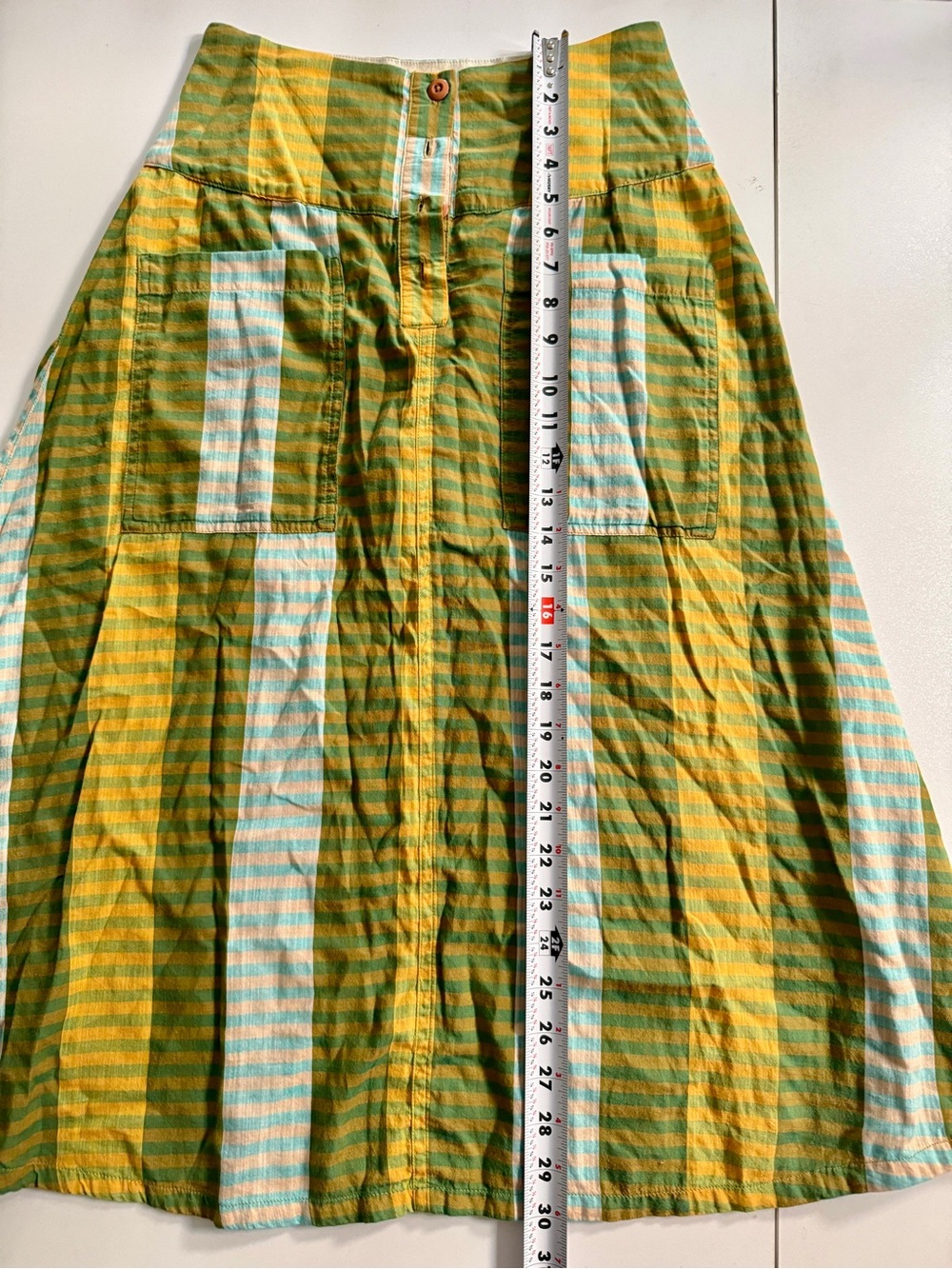 Ace & Jig  Green, Blue and Yellow Maisie Skirt- Mariana size XS 100% Cotton NWT - Picture 9 of 9